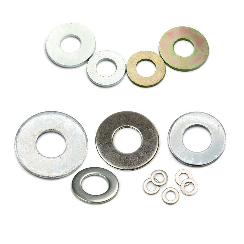 Flat washer for load distribution and surface protection in fastening applications