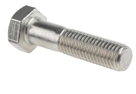 Hex bolts with six-sided head for secure fastening in construction and machinery