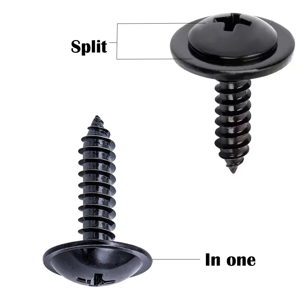Flat head tapping screw for flush installation