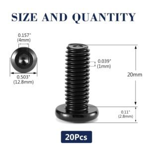 Slim head machine screw black oxide finish M5 DIN standard