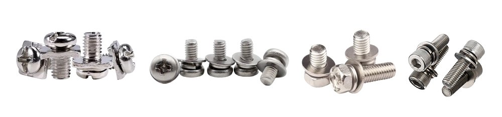 Combination screw with integrated washer design